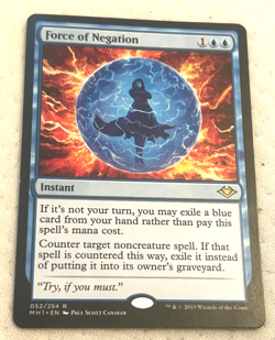 MTG Force of Negation Modern Horizons 052/254 Regular Rare NM - Image 1