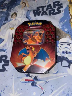 Pokemon TCG Hidden Fates Tin Charizard GX Factory Sealed small tear in seal - Image 1
