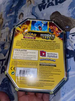 Pokemon TCG Hidden Fates Tin Charizard GX Factory Sealed small tear in seal - Image 3