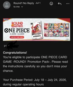 Pre sale! 5X Round1 x One Piece Card Game English Promo Pack Sealed NEW - Image 2