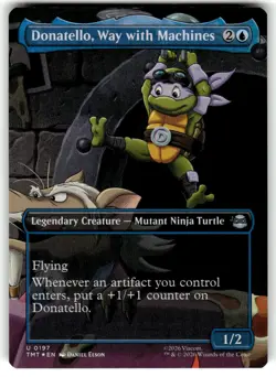 MTG Magic: The Gathering TMNT Card #197 FOIL Donatello, Way with Machines - Image 1