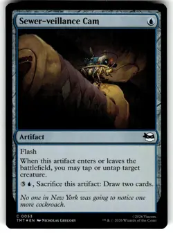 MTG Magic: The Gathering TMNT Card #53 FOIL Sewer-veillance Cam - Image 1