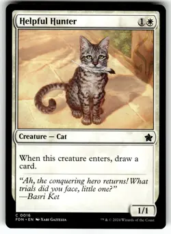 MTG Magic The Gathering Foundations FDN Card 16 Helpful Hunter - Image 1