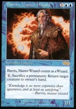 Barrin, Master Wizard Light Play, English Magic the Gathering MTG Urza's Saga - Image 1