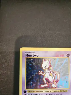 1999 Pokemon Game Base Set #10 Mewtwo Holo 1st Edition Shadowless - Image 2