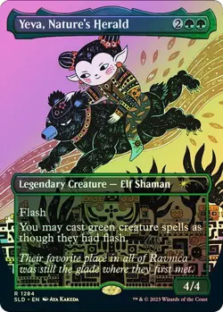 MTG - Yeva, Nature's Herald - Borderless Foil - Secret Lair Magic the Gathering - Image 1