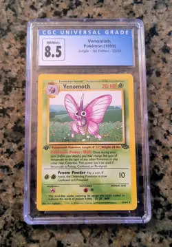 ✨Venomoth 1st Edition Jungle RARE Pokemon Card CGC 8.5 (9) NM/MT+ #29/64 (1999)✨ - Image 1