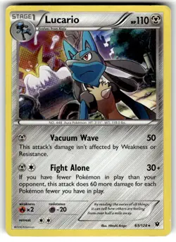 Pokemon 2016 XY Fates Collide Card 63/124 Lucario Reverse Holo - Image 1