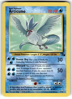 Pokemon Fossil Unlimited Card 17/62 Articuno - Image 1
