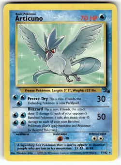 Pokemon Fossil Unlimited Card 17/62 Articuno - Image 1