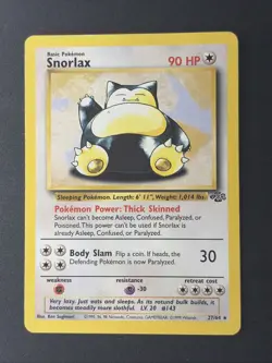 Pokemon Snorlax 27/64 Jungle Regular Lightly Played (LP) Rare! Great Find 27/64 - Image 1