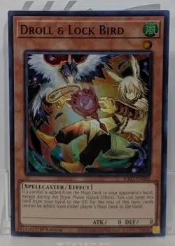 YuGiOh! Droll & Lock Bird ALT ART RA02-EN006 Super Rare 1st Edition - Image 1