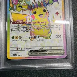 2024 POKEMON SSP EN-SURGING SPARKS ULTRA RARE #219 PIKACHU EX PSA 9 FREE SHIP - Image 3
