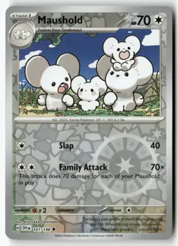 Maushold 161/198 Uncommon Scarlet & Violet Pokemon Reverse Holo Near Mint - Image 1
