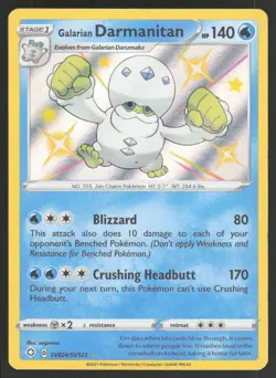 Pokemon Galarian Darmanitan Shiny Holo Rare SV024/SV122 Shining Fates: Shiny ... - Image 1