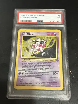 1999 POKEMON JUNGLE #6 MR. MIME-HOLO PSA 1 Pop 25 - Image 1