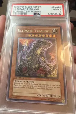 2006 Yugioh! 1st Edition POTD-EN020 Ultimate Tyranno Ultimate Rare PSA 8! NM-MT - Image 1