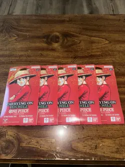One Piece OP-13 Carrying On His Will Sleeved Booster Packs - Lot of 5 - SEALED - Image 1