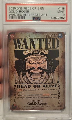 Namco Gol.D.Roger OP09-118 Carrying on His Will Alternate Art Foil Secret Rare - Image 1