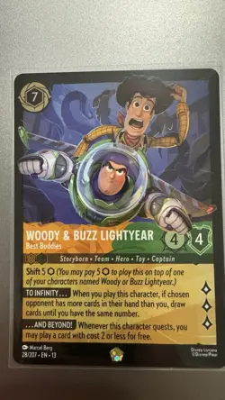 Disney Lorcana Woody & Buzz Lightyear Best Buddies 28/207 EN Foil - Image 1