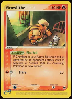 Growlithe 65/100 Sandstorm Common Pokemon Card - NM - Image 1