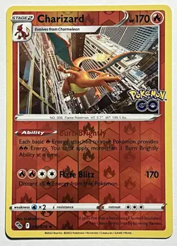 Charizard 010/078 (LP) Reverse Holo Sword & Shield: Pokemon GO 2022 Pokemon Card - Image 1