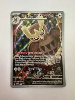 Pokemon TCG: Noctowl SVP 141 Full Art Holo Black Star Promo Stellar Crown NM - Image 1