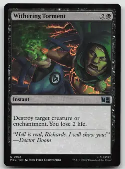 Withering Torment 162 Commander: Marvel Super Heroes Magic: The Gathering NM - Image 1
