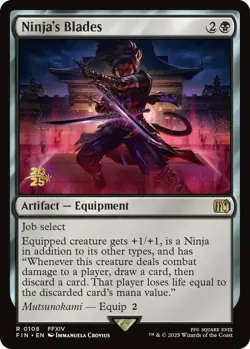1x Ninja's Blades - Foil - Prerelease Promo MTG - Final Fantasy - NM-Mint - Image 1