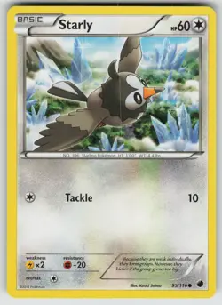 Starly 95/116 Common Plasma Freeze Pokemon Moderately Played - Image 1