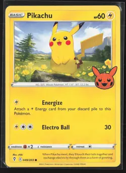 Pikachu 049/203 Promo Trick or Trade BOOster Pokemon Near Mint - Image 1