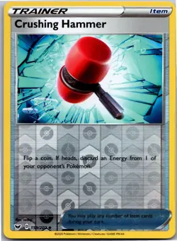 Crushing Hammer 159/202 Uncommon Sword & Shield Pokemon Reverse Holo Near Mint - Image 1