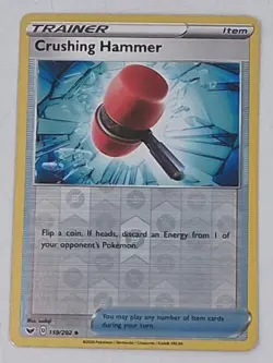 Crushing Hammer 159/202 Uncommon Sword & Shield Pokemon Reverse Holo Near Mint - Image 1