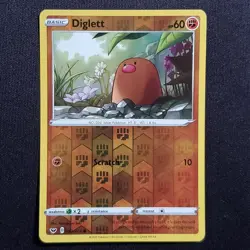 Diglett 092/202 Reverse Holo Common Sword & Shield Pokemon Moderately Played - Image 1