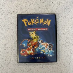 Vintage Pokemon 1999 Official Trading Card Binder with ASSORTED VINTAGE CARDS - Image 1
