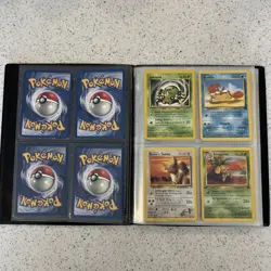 Vintage Pokemon 1999 Official Trading Card Binder with ASSORTED VINTAGE CARDS - Image 3