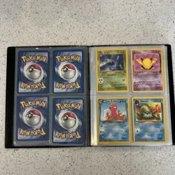 Vintage Pokemon 1999 Official Trading Card Binder with ASSORTED VINTAGE CARDS - Image 4