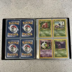 Vintage Pokemon 1999 Official Trading Card Binder with ASSORTED VINTAGE CARDS - Image 5