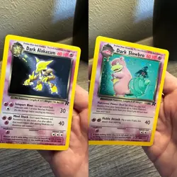 Pokemon Dark Alakazam & Dark Slow Bro Holo Cards LP - Image 1