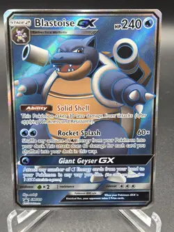 Pokemon TCG Blastoise GX #SM189 Sun & Moon Black Star Promo, LP To NM Condition. - Image 1