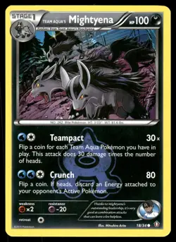 Team Aqua's Mightyena 18/34 Common Double Crisis Pokemon Near Mint - Image 1