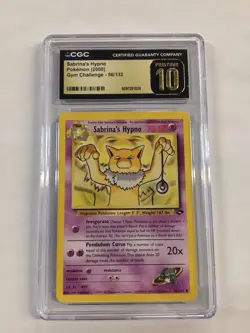 Pokemon TCG Sabrina's Hypno Gym Challenge Unlimited Card 56/132 CGC Pristine 10 - Image 1