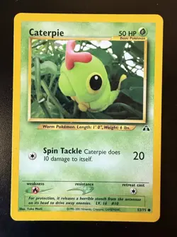 Caterpie 53/75 Neo Discovery Regular Unlimited Common Card Pokemon TCG - Image 1