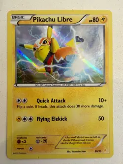 Pokemon TCG - Pikachu Libre XY Trainer Kit 30/30 Promo Holo (2016) - NM/LP - Image 1