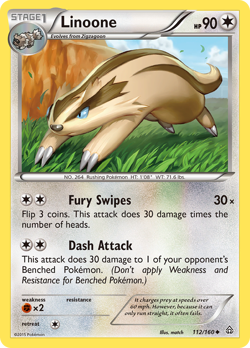 Linoone 112/160 Uncommon Primal Clash Pokemon NM/M - Image 3
