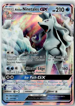 Alolan Ninetales GX [SM02 - 22/145] Ultra Rare SM - Guardians Rising EN NM - Image 1