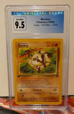 1999 POKEMON #55/64 JUNGLE 1ST EDITION MANKEY CGC 9.5 - Image 1