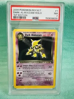 2000 Pokemon Team Rocket Dark Alakazam 1st Edition Holo #1 - PSA 7 - Image 1