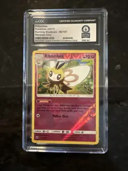 CGC WORLD RECORD HOLDER. Ribomee Pokemon 2017 Burning Shadows 96/147 Re-holo - Image 1