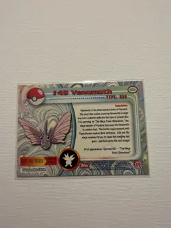 Venomoth #49- Pokemon Topps TV Animation Card (Red Label) - Image 2